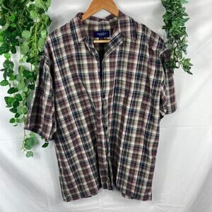 Nautica Sleepwear Mens Plaid button down L